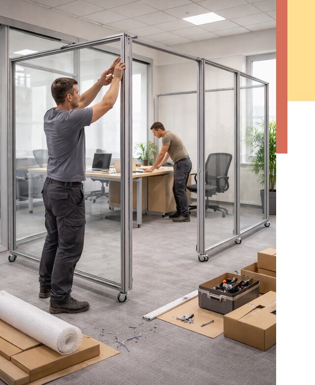 Мобильные офисные перегородки в Вязниках от 13354 руб. — установка под ключ | ОТДЕЛОЧНИК-Взн