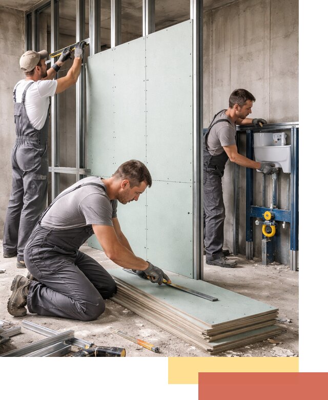 Монтаж и ремонт сантехнических перегородок в Вязниках