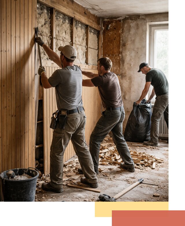 Демонтаж вагонки и вывоз материалов в Вязниках