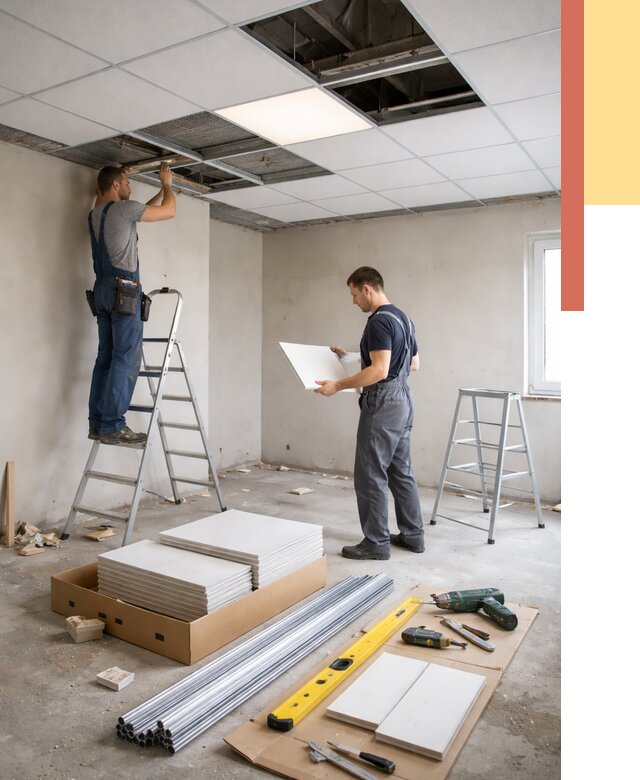 Монтаж потолка армстронг в Вязниках от 4807 руб/м2 — быстрая установка под ключ | ОТДЕЛОЧНИК-Взн