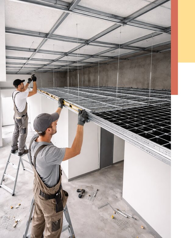 Монтаж потолка грильято в Вязниках от 481 руб./м² — быстрая сборка под ключ | ОТДЕЛОЧНИК-Взн