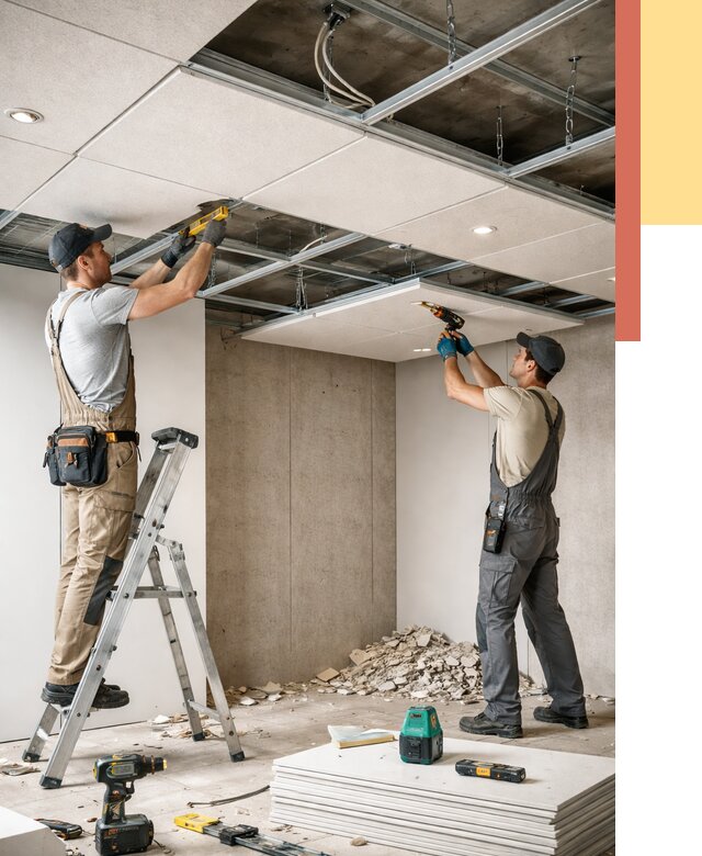 Монтаж акустического потолка в Вязниках от 6944 руб/м2 — быстро и недорого | ОТДЕЛОЧНИК-Взн