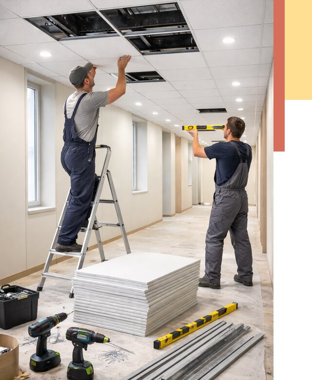 Ремонт потолка Армстронг в Вязниках от 4807 руб. — быстро и недорого | ОТДЕЛОЧНИК-Взн