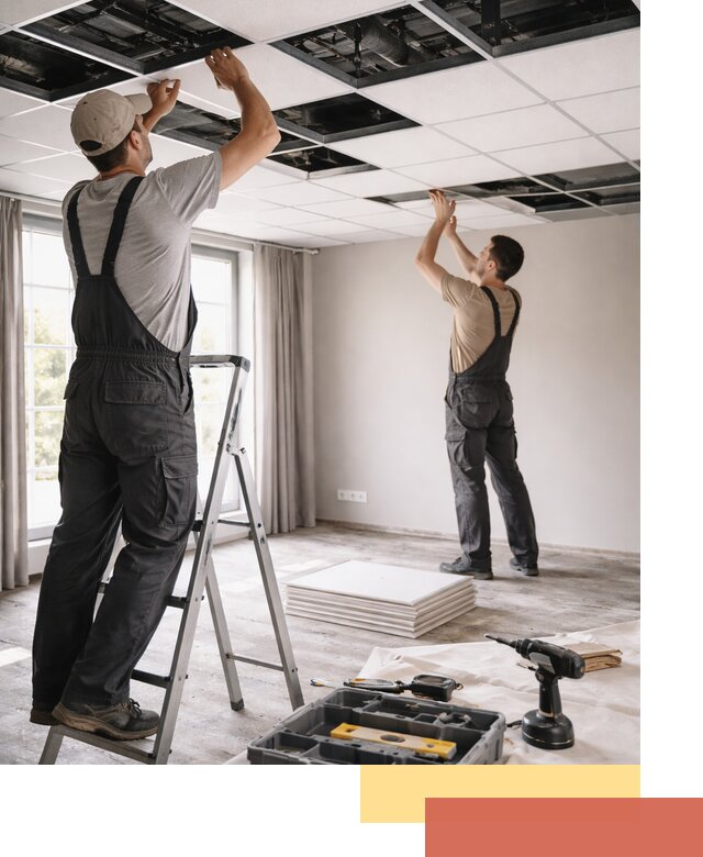 Замена плит подвесного потолка в Вязниках быстро и качественно