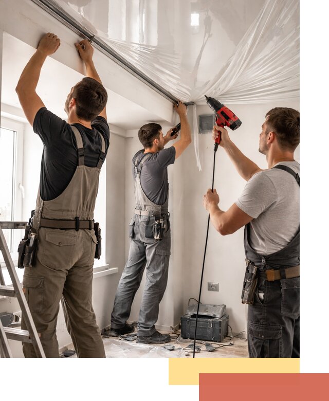 Монтаж глянцевого натяжного потолка в Вязниках быстро и качественно