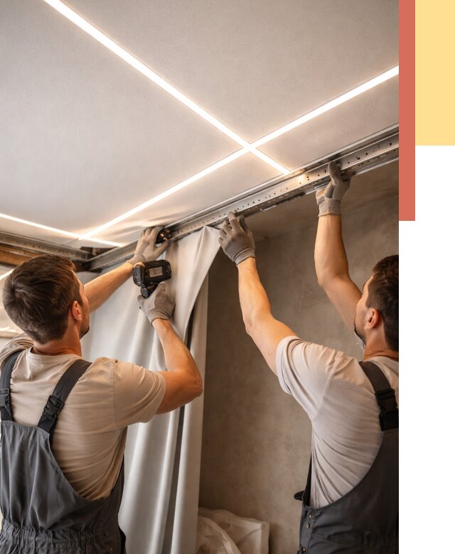 Монтаж натяжного потолка со световыми линиями в Вязниках от 1282 руб. | ОТДЕЛОЧНИК-Взн