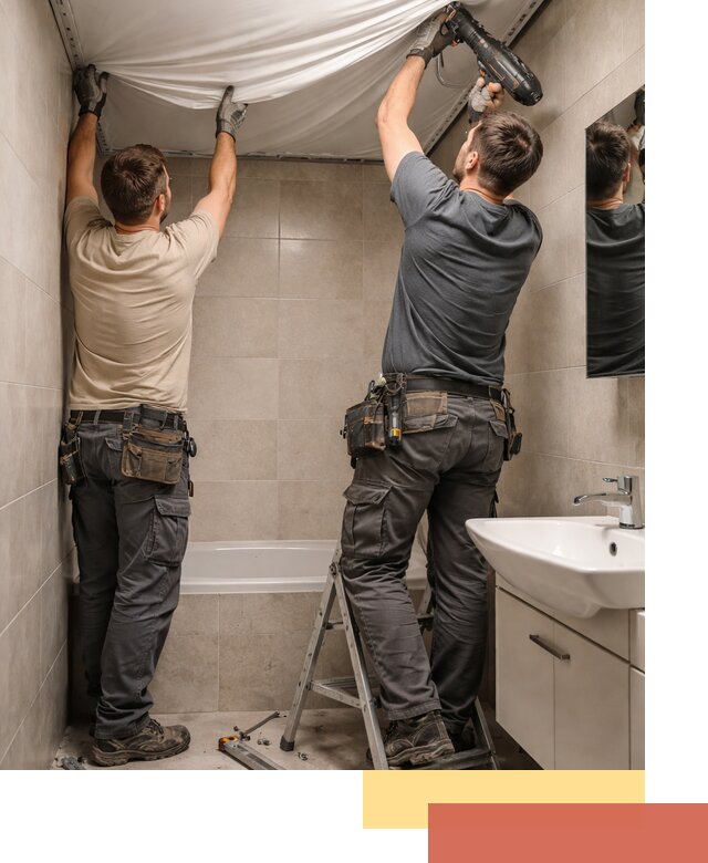 Монтаж натяжного потолка в ванной в Вязниках быстро и качественно