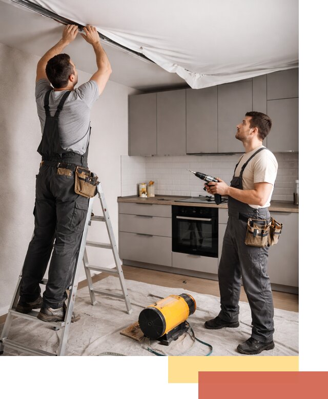 Монтаж натяжного потолка на кухне в Вязниках