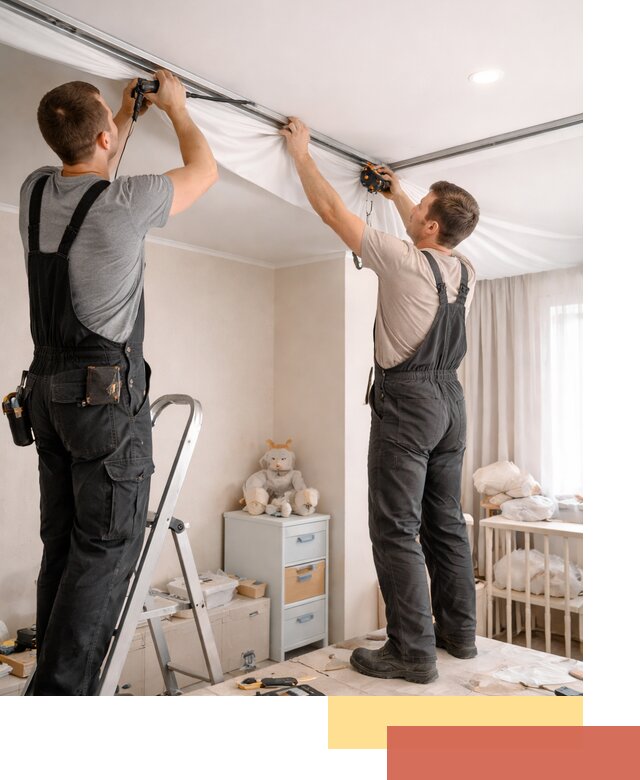 Монтаж натяжного потолка в детской комнате в Вязниках