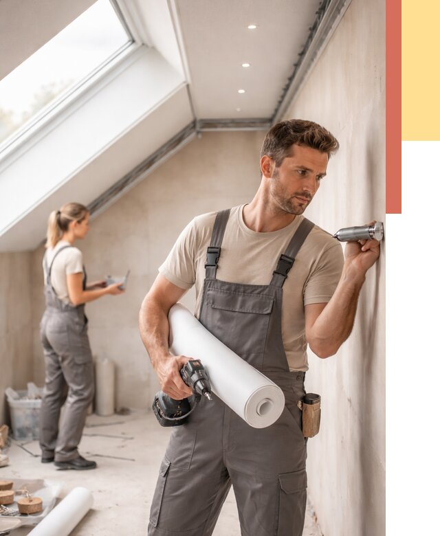 Монтаж натяжного потолка на мансарде в Вязниках от 3739 руб. | ОТДЕЛОЧНИК-Взн