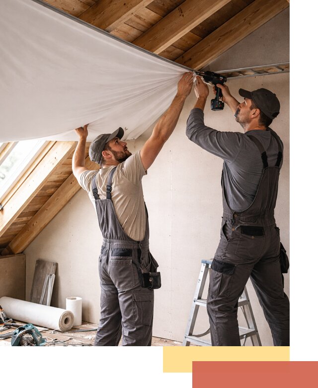 Монтаж натяжного потолка в мансарде в Вязниках