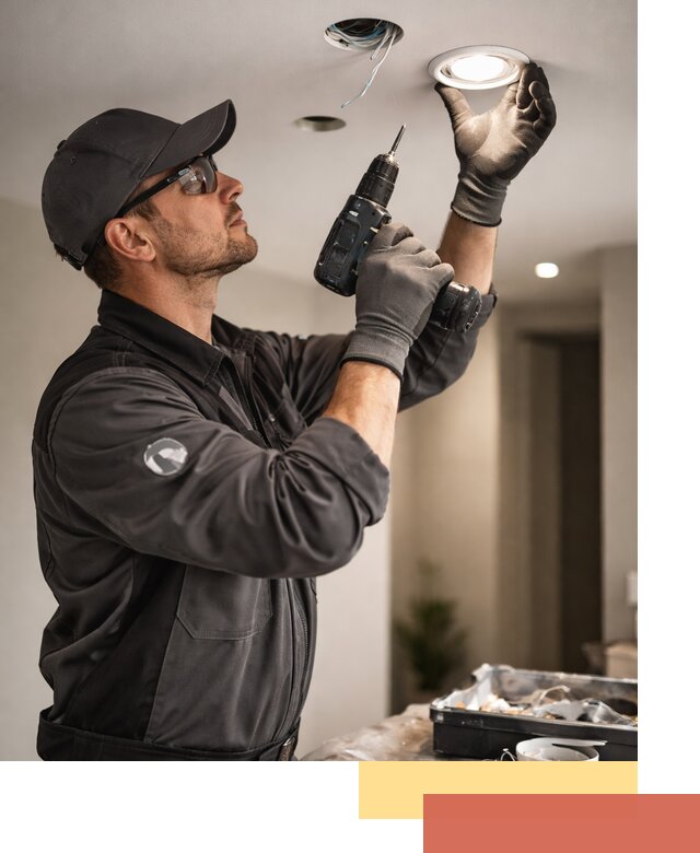 Установка точечных светильников в натяжной потолок в Вязниках