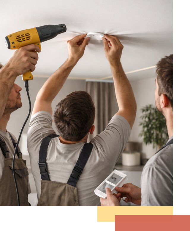 Ремонт прокола полотна натяжного потолка в Вязниках