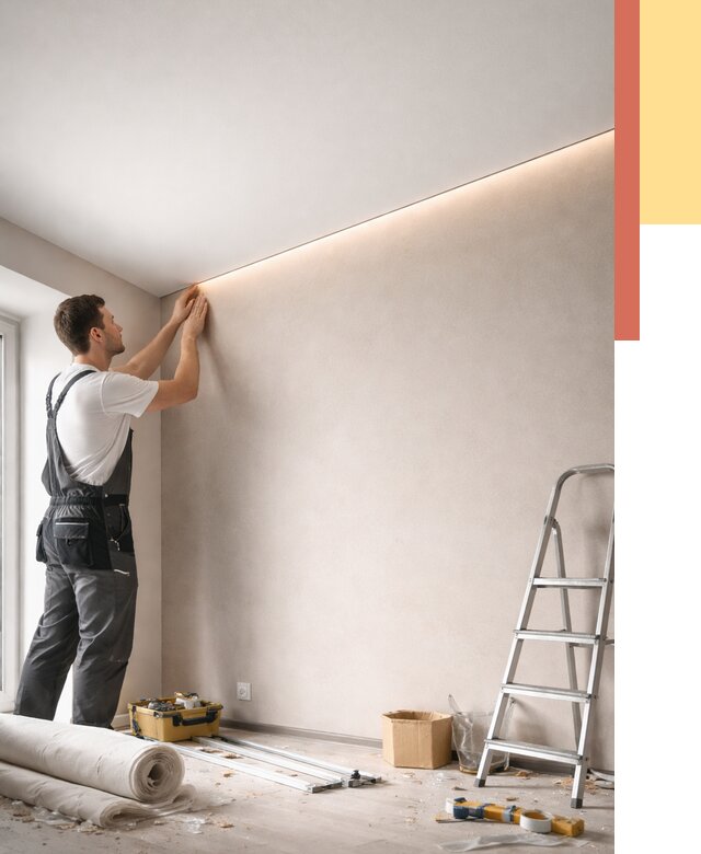 Теневые натяжные потолки в Вязниках от 8760 руб. под ключ | ОТДЕЛОЧНИК-Взн