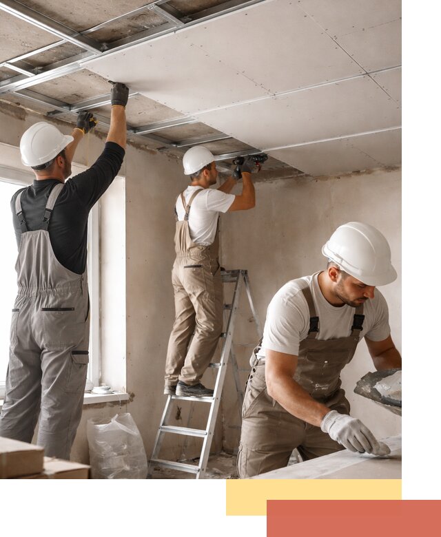 Одноуровневый потолок из гипсокартона в Вязниках — монтаж и отделка