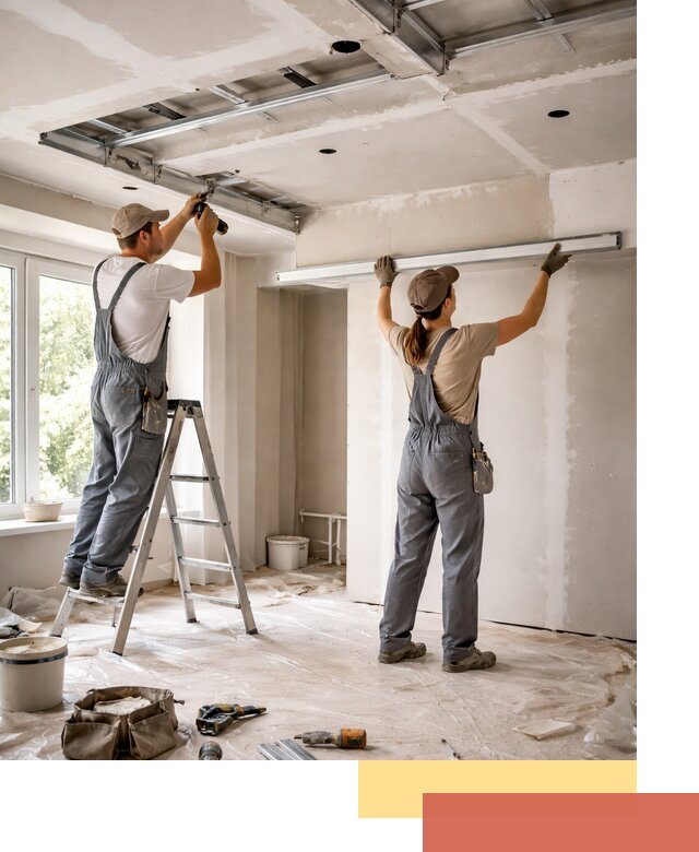 Монтаж многоуровневого потолка из гипсокартона в Вязниках