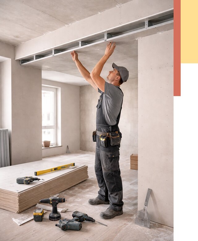 Потолок из гипсокартона с нишей в Вязниках от 1335 руб. под ключ | ОТДЕЛОЧНИК-Взн