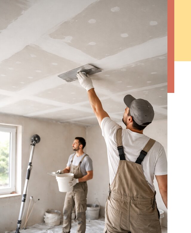 Шпаклевка потолка из гипсокартона в Вязниках от 3419 руб./м2 — услуги под ключ | ОТДЕЛОЧНИК-Взн