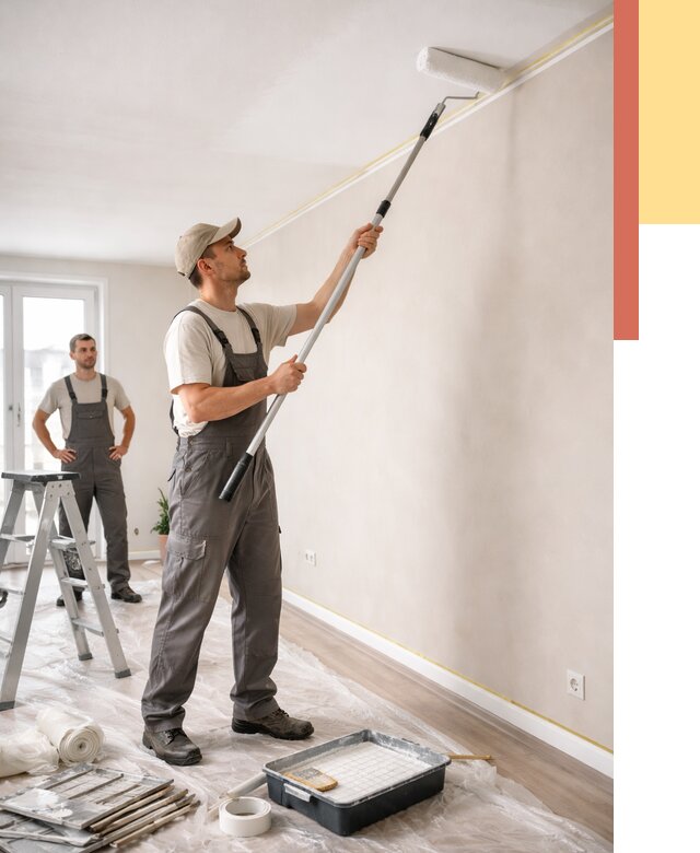 Покраска потолка из гипсокартона в Вязниках от 4807 руб./м2 — услуги под ключ | ОТДЕЛОЧНИК-Взн