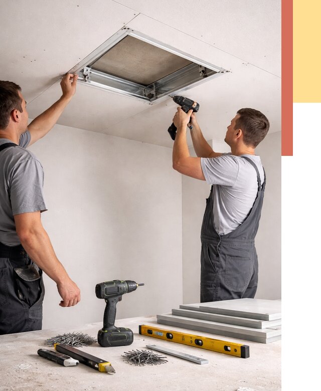 Установка люка в потолок ГКЛ в Вязниках от 2671 руб. под ключ | ОТДЕЛОЧНИК-Взн