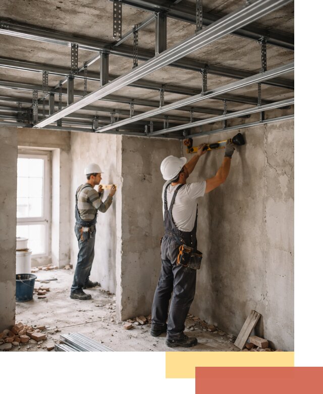 Монтаж каркаса потолка из профильного профиля в Вязниках