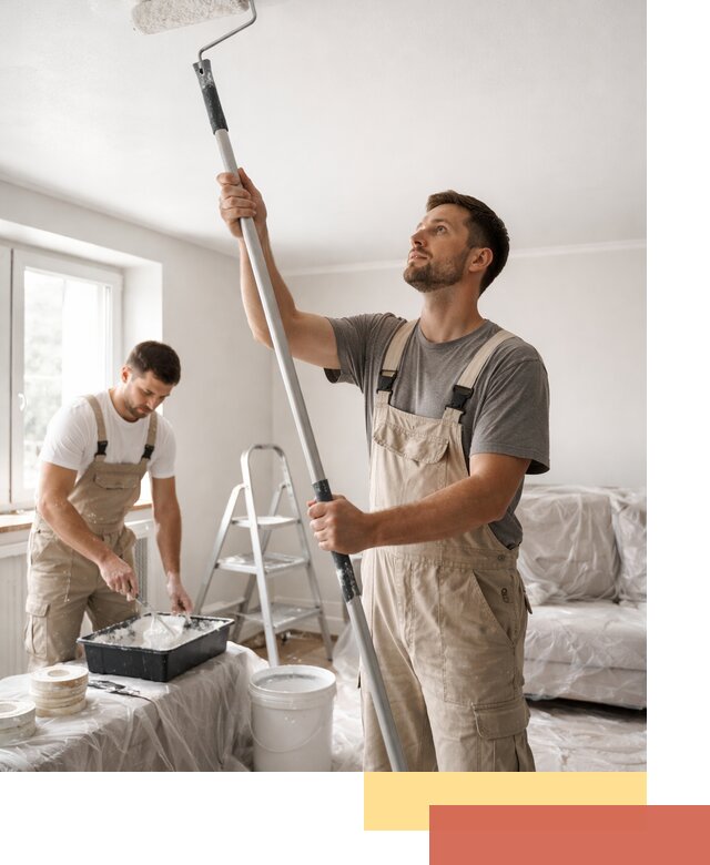 Покраска потолка водоэмульсионной краской в Вязниках