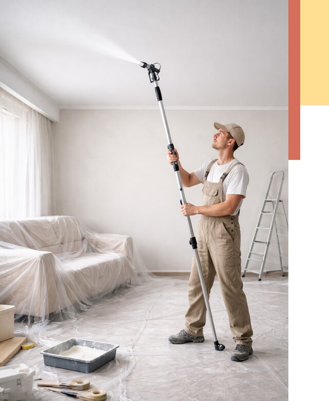 Покраска потолка краскопультом в Вязниках от 4807 руб. быстро и недорого | ОТДЕЛОЧНИК-Взн