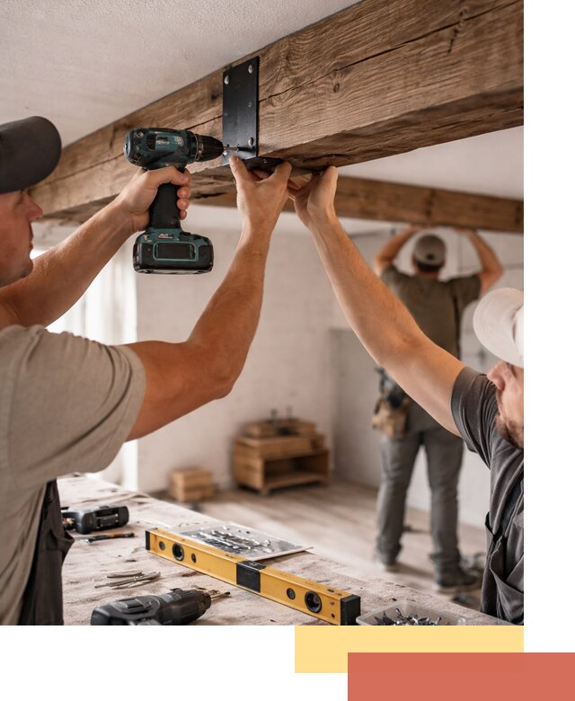 Монтаж декоративных потолочных балок в Вязниках