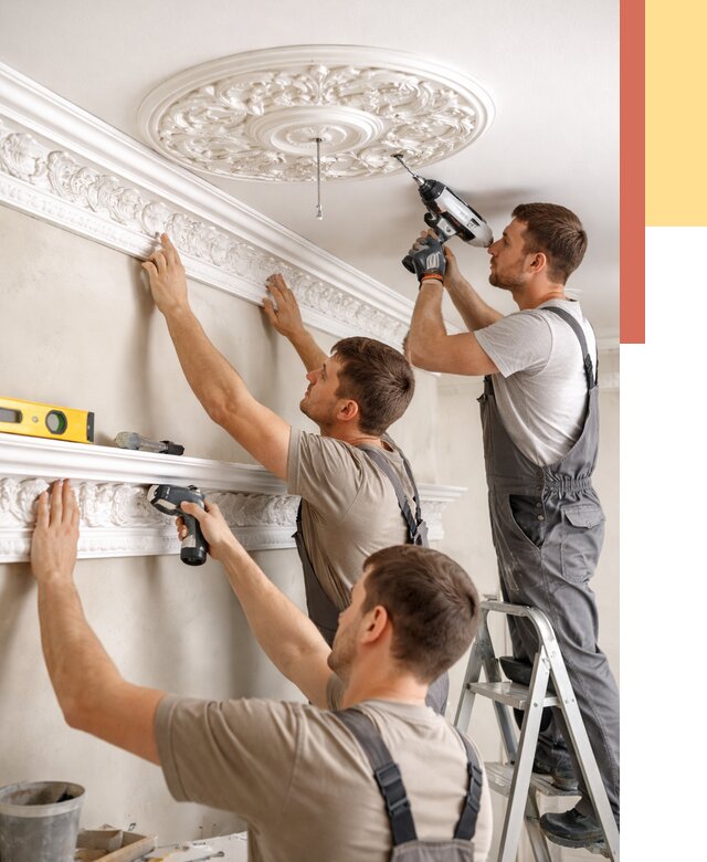 Монтаж лепнины на потолок в Вязниках от 3419 руб. быстро и недорого | ОТДЕЛОЧНИК-Взн